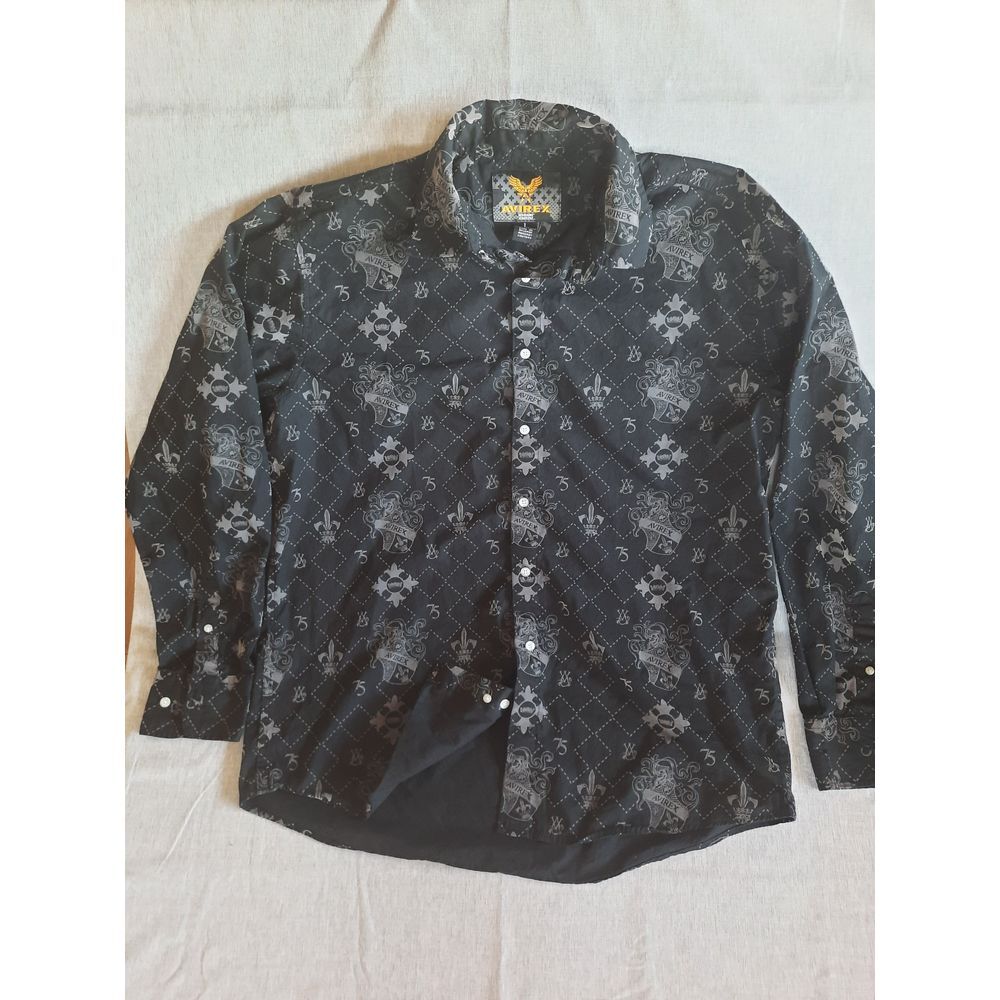 Avirex Women‎ Large Paisley Argyle Button Shirt Long Sleeve Collared Pure Cotton